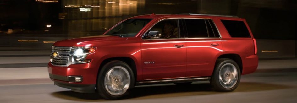 2019 chevrolet tahoe driving through the city